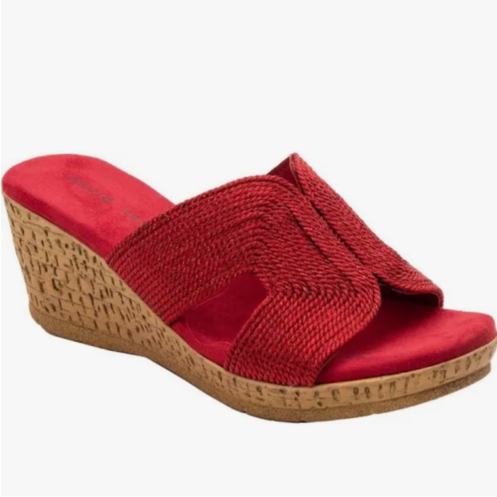 David Tate Holiday VIBE Women's Wedge Slide Sandalv size 8